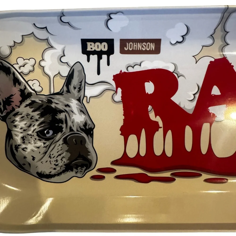 *RARE* RAW Graphic Rolling Tray in Beige and Red